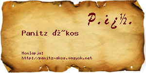 Panitz Ákos névjegykártya